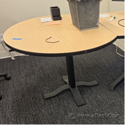 Gunnar Blonde Height Adjustable 42" Meeting Table w/ Flat Side